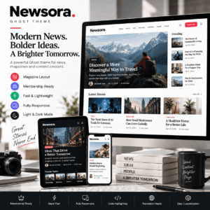 Newsora – News, Magazine & Membership Ghost Theme